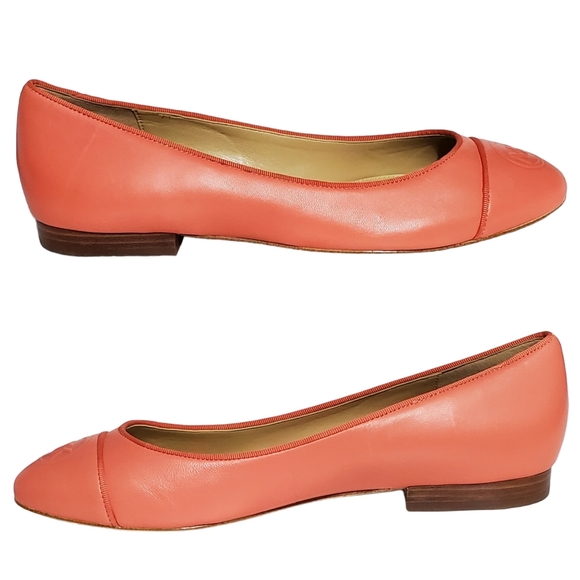New Michael kors dylyn leather mk logo embossed ballet flats pink grapefruit - Picture 14 of 15